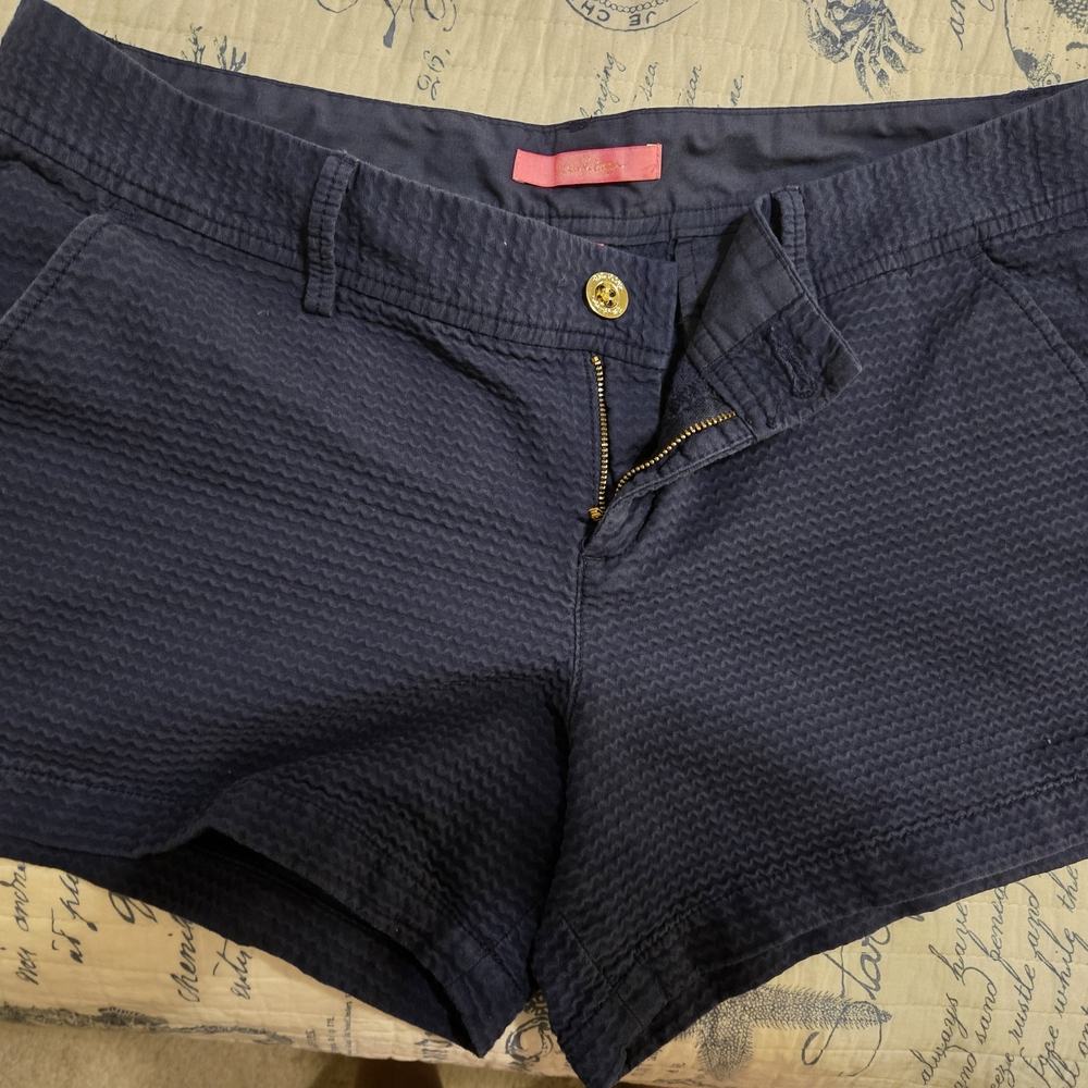 Lilly Pulitzer Textured Navy Shorts